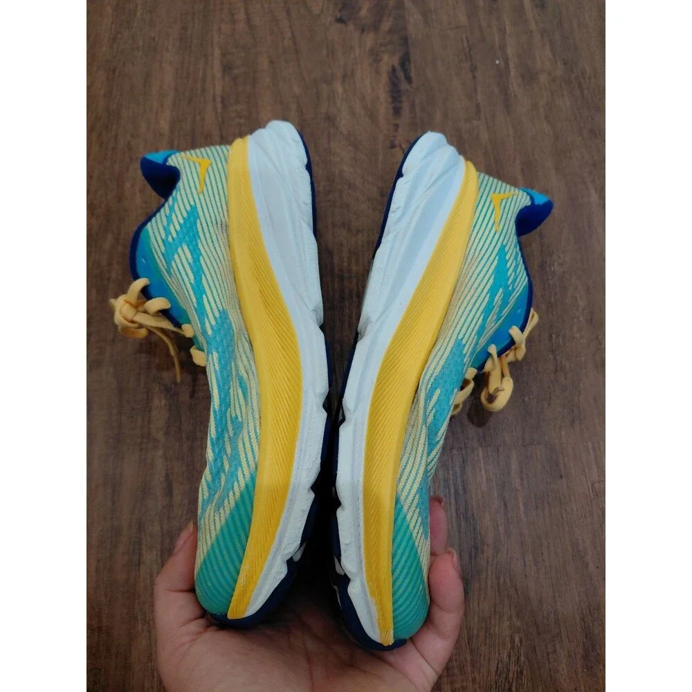 Hoka One One Clifton 9 Youth Size 6MD Green Yellow Blue